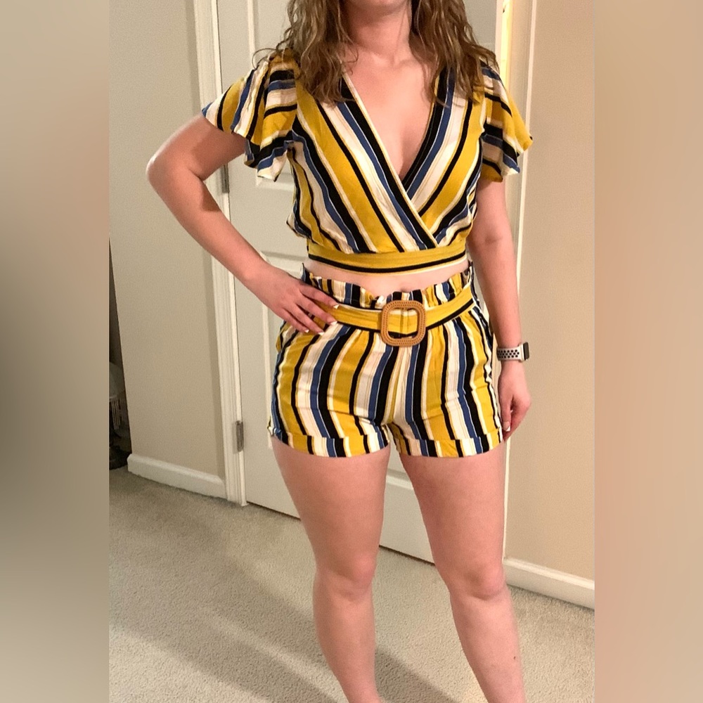 Stripped top&bottom set